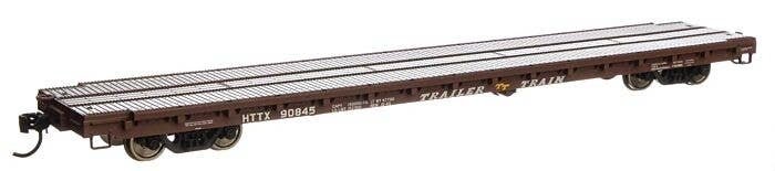 60′ Pullman-Standard Flatcar - Ready to Run -- Trailer-Train HTTX 90845 (Heavy-duty brown), HO, WalthersMainline 5401