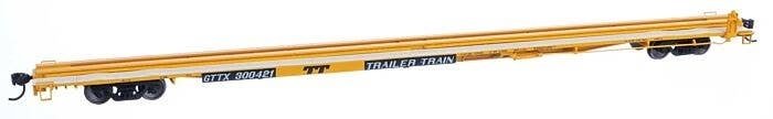 85′ General American G85 Flatcar - Ready to Run -- GTTX (Yellow) 300421, HO, WalthersMainline 5555