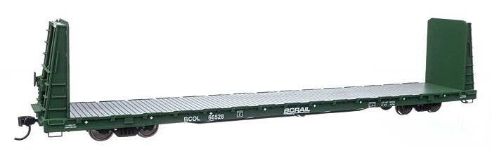 68′ Bulkhead Flatcar - Ready to Run -- BC Rail 66528, HO, WalthersMainline 50602