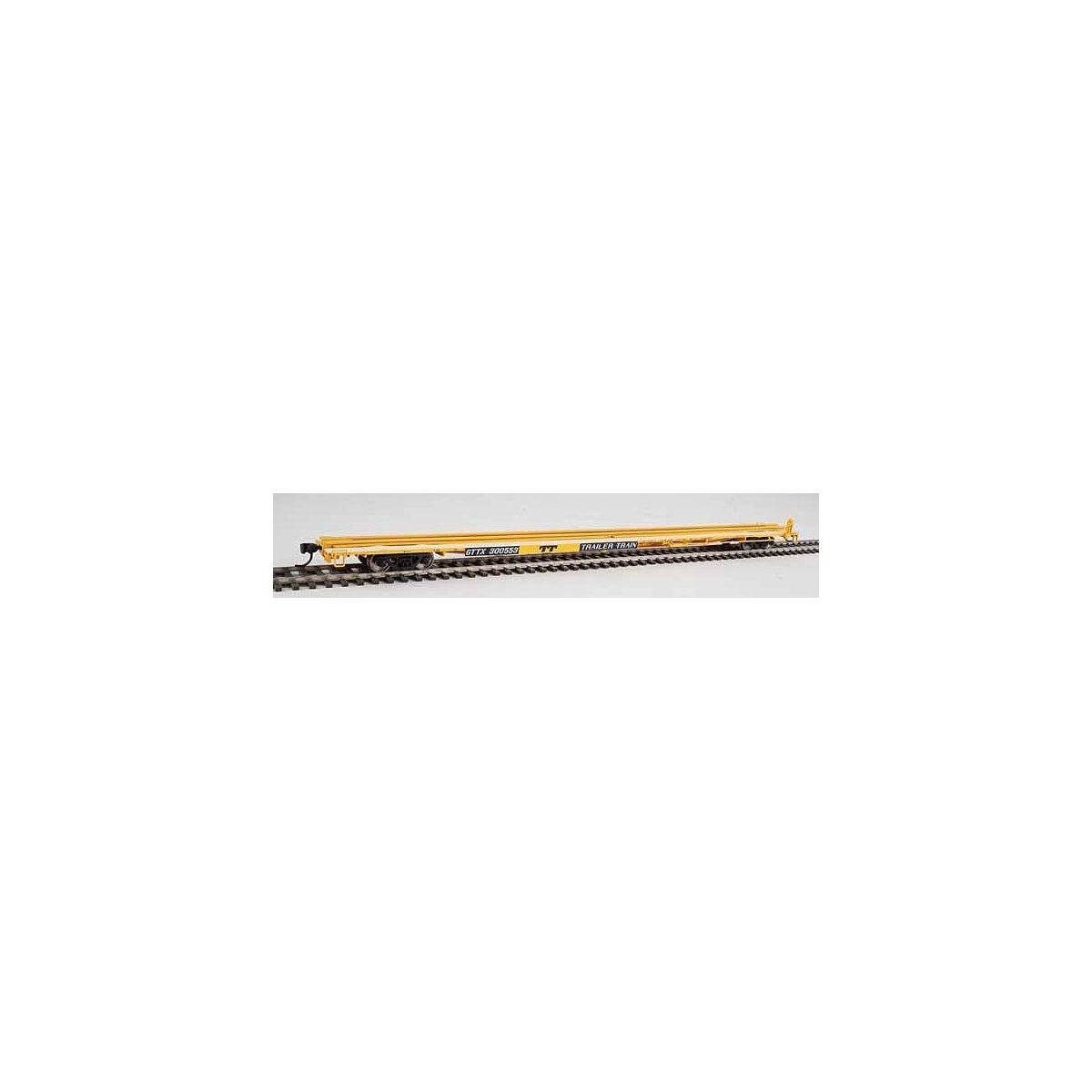 85′ General American G85 Flatcar - Ready to Run -- GTTX (Yellow) 300553, HO, WalthersMainline 5521