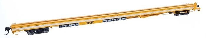 85′ General American G85 Flatcar - Ready to Run -- GTTX (Yellow) 300486, HO, WalthersMainline 5558