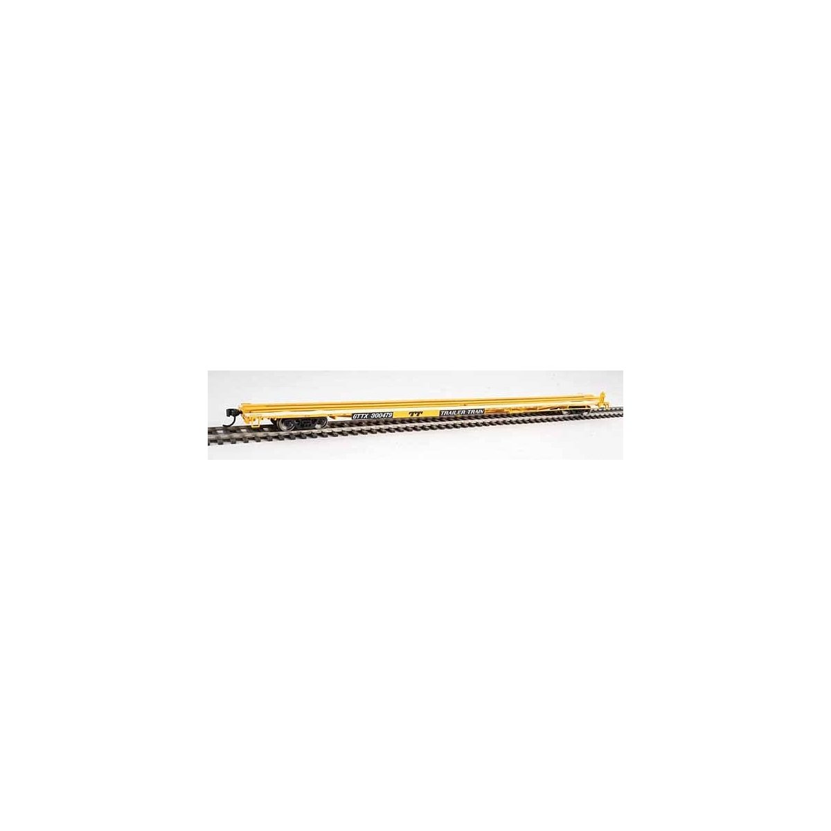 85′ General American G85 Flatcar - Ready to Run -- GTTX (Yellow) 300479, HO, WalthersMainline 5520