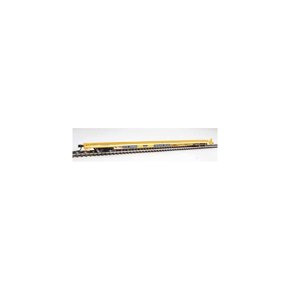 85′ General American G85 Flatcar - Ready to Run -- GTTX (Yellow) 300602, HO, WalthersMainline 5522