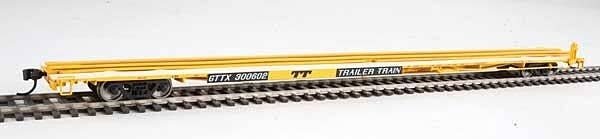 85′ General American G85 Flatcar - Ready to Run -- GTTX (Yellow) 300602, HO, WalthersMainline 5522
