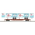 50` Piggyback Flatcar w/Two 24` Trailers - Ready to Run -- Great Northern 60220 (Rainier Trailers, bl, N, Trainman 50006514