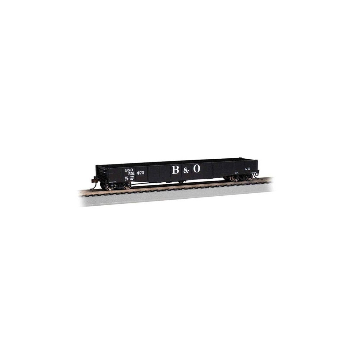 ACF 50`6` Drop-End Gondola - Ready to Run - Silver Series(R) -- Baltimore & Ohio (black, Lar, HO, Bachmann Industries 74802