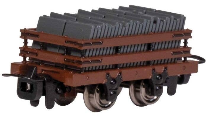 Narrow Gauge Slate Gondola w/Load - Ready to Run -- Brown, HOn30, Bachmann Industries 77316