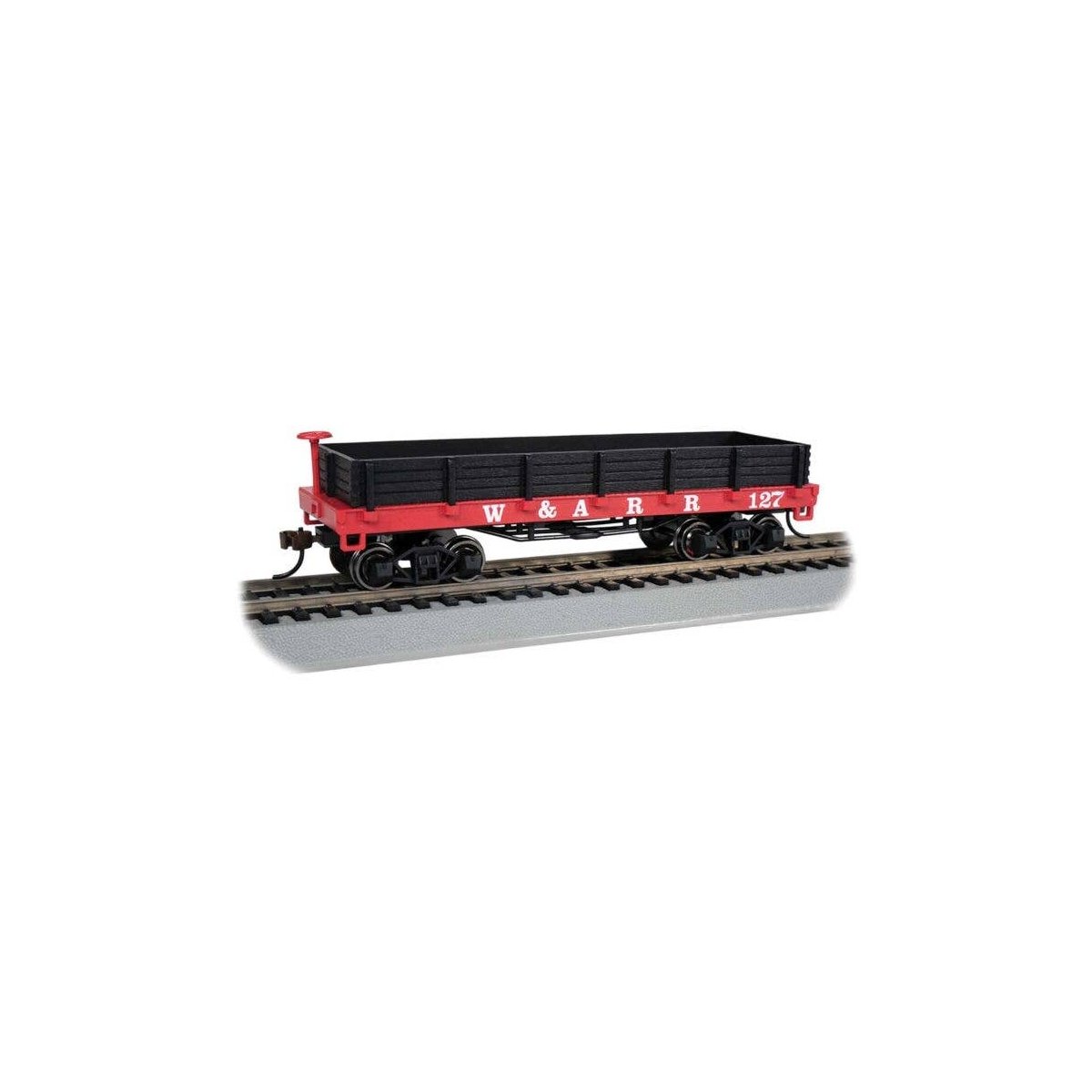 Old-Time Wood Gondola - Ready to Run -- Western & Atlantic 127 (red, black), HO, Bachmann Industries 15403