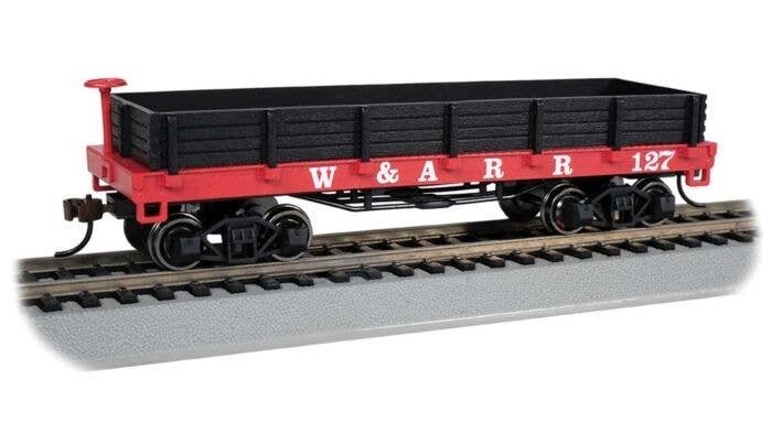 Old-Time Wood Gondola - Ready to Run -- Western & Atlantic 127 (red, black), HO, Bachmann Industries 15403