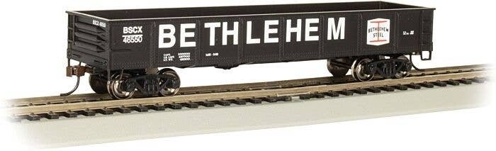 40′ Gondola - Ready to Run - Silver Series(R) -- Bethlehem Steel (black, white, red Billboar, HO, Bachmann Industries 17205