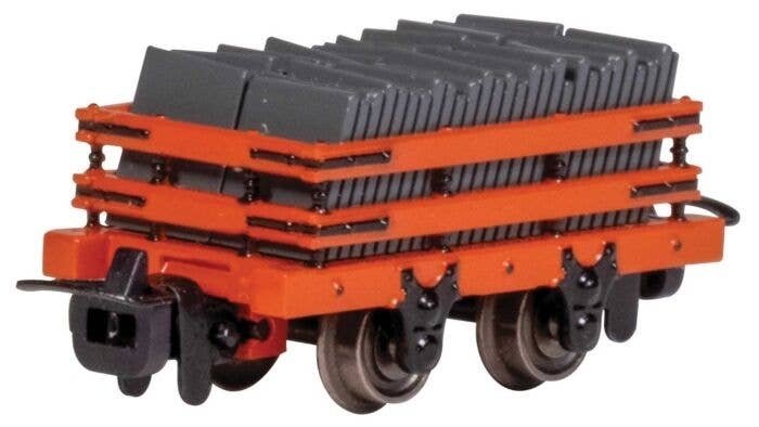 Narrow Gauge Slate Gondola w/Load - Ready to Run -- Red, HOn30, Bachmann Industries 77317
