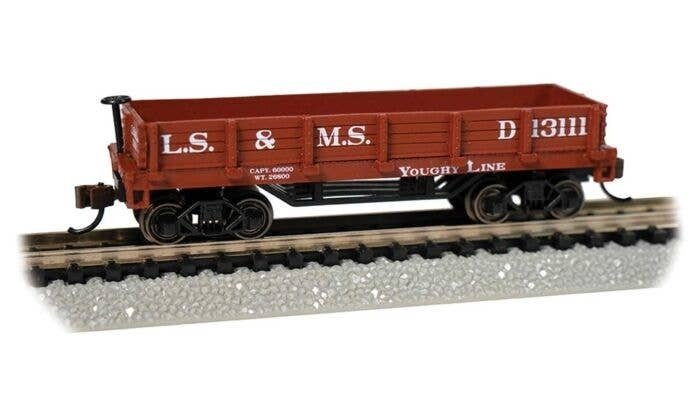 Old-Time Wood Gondola - Ready to Run -- Lake Shore & Michigan Southern (Boxcar Red), N, Bachmann Industries 15455