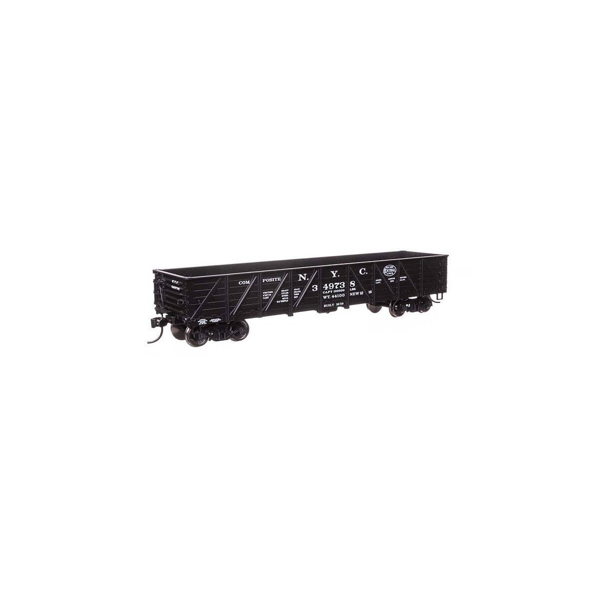 40′ 50-Ton Drop Bottom Gondola - Ready to Run -- New York Central 349738, HO, WalthersMainline 56114