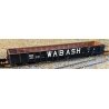 52`6` 15-Panel Mill Gondola - Heavily Dented Sides - Ready to Run -- Wabash 12657 (black, white), N, Bluford Shops 52187