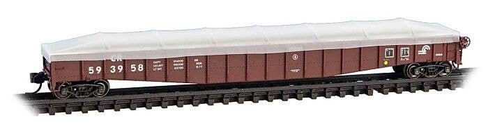 65′ Mill Gondola with Drop Ends & Tarp Load Cover Kit - Ready to Run -- Conrail 593958 (Boxc, N, Micro Trains Line 10700140