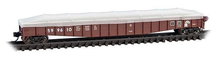 65′ Mill Gondola with Drop Ends & Tarp Load Cover Kit - Ready to Run -- Conrail 599610 (Boxc, N, Micro Trains Line 10700141