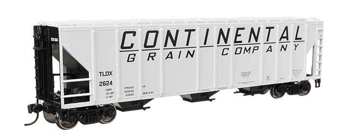 50′ Pullman-Standard PS2-CD 4427 3-Bay Covered Hopper - Ready to Run -- Continental Grain Co TL, HO, WalthersMainline 49427