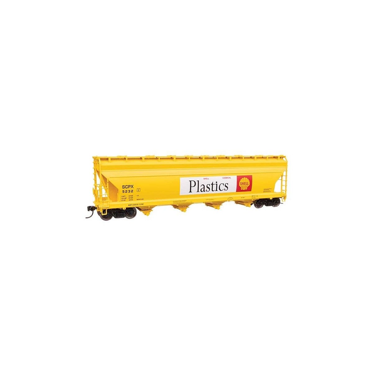ACF 5250 4-Bay Centerflow Covered Hopper - Ready to Run -- Shell Chemical 5232, HO, WalthersMainline 49218