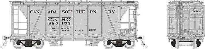Enterprise 2-Bay Covered Hopper - Ready to Run -- Canada Southern (gray, black), HO, Rapido Trains Inc 149003A