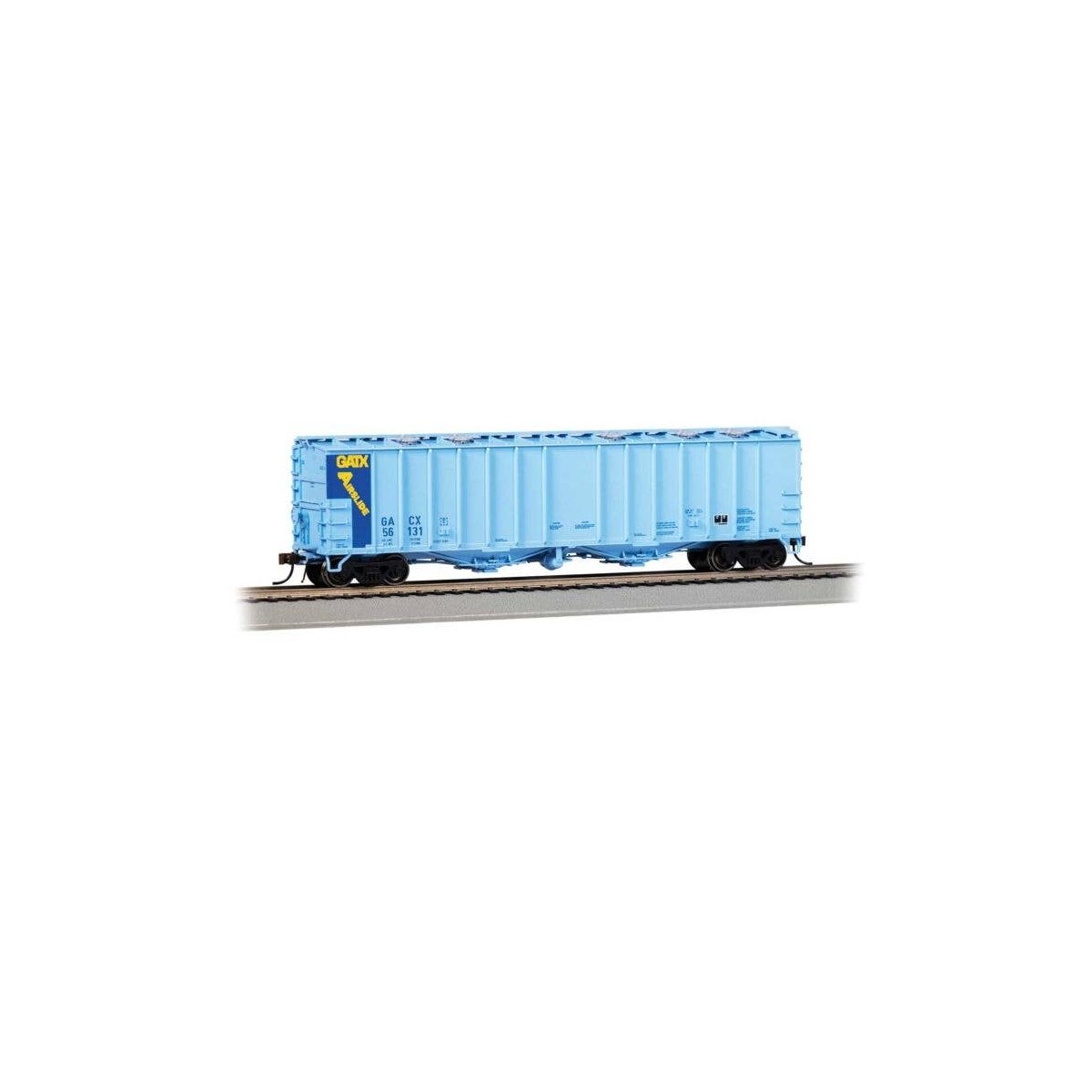 GATX 4180 Airslide Covered Hopper - Ready to Run -- GATX 56131 (2-Tone Blue, yellow), HO, Bachmann Industries 70618