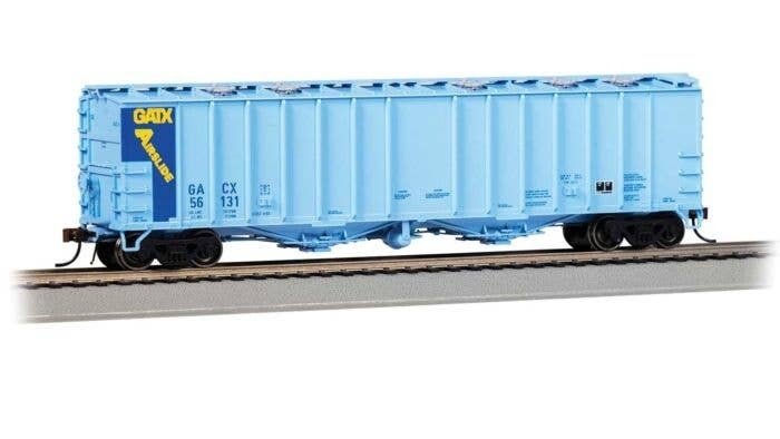 GATX 4180 Airslide Covered Hopper - Ready to Run -- GATX 56131 (2-Tone Blue, yellow), HO, Bachmann Industries 70618