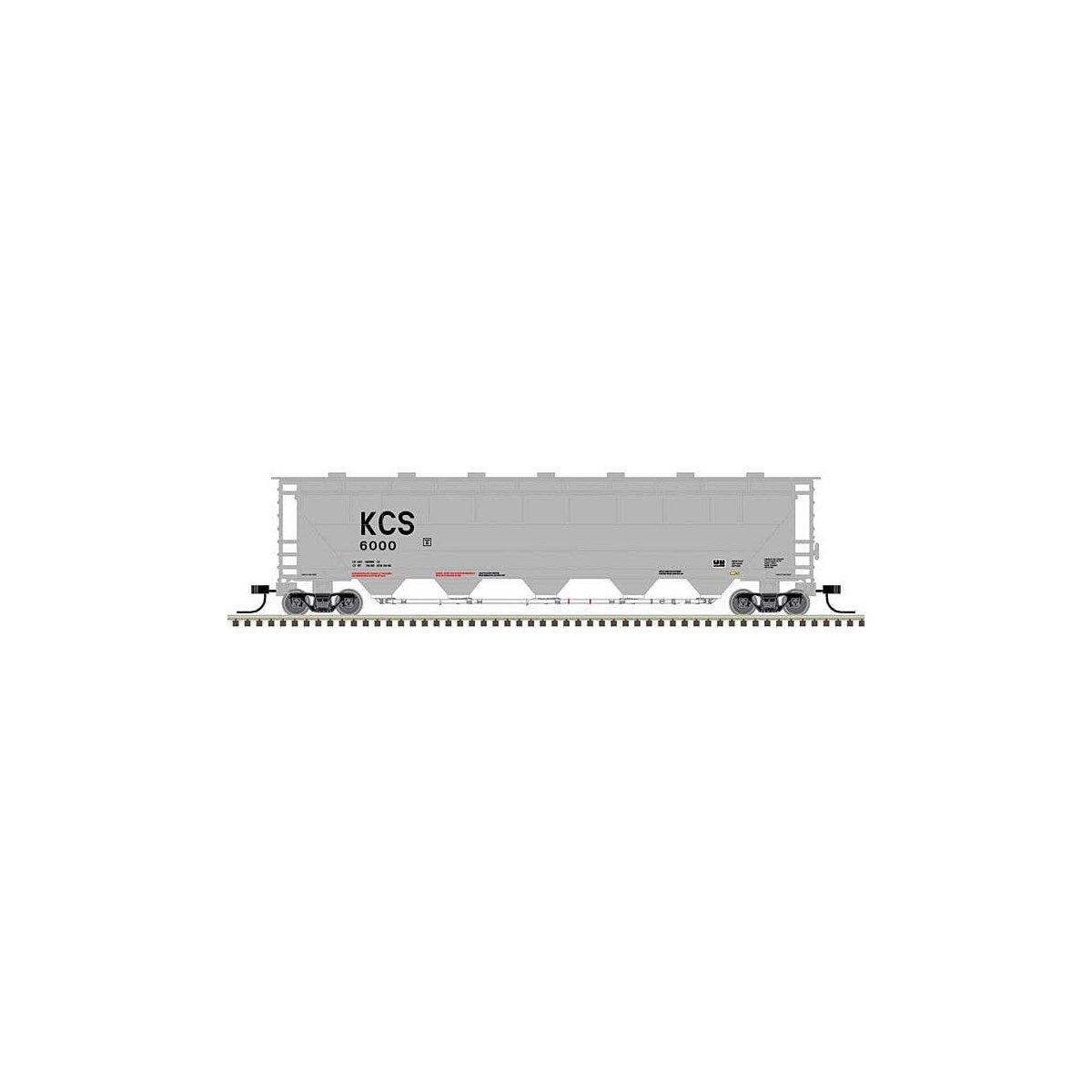 Trinity PD5000 Covered Hopper - Ready to Run -- Kansas City Southern 6016 (gray, blac, N, Atlas Model Railroad Co. 50005682