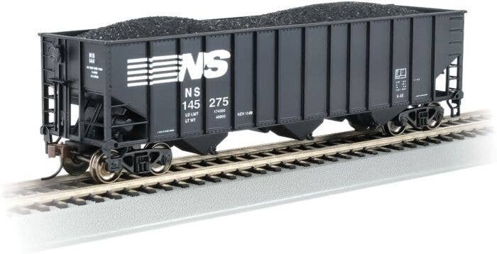 Bethlehem Steel 3-Bay 100-Ton Open Hopper - Ready to Run - Silver Series(R) -- Norfolk South, HO, Bachmann Industries 18740