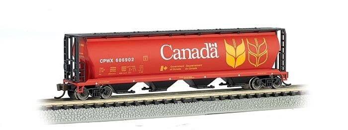 Canadian Cylindrical 4-Bay Grain Hopper - Ready to Run - Silver Series(R) -- Government of Ca, N, Bachmann Industries 19181