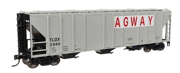 50′ Pullman-Standard PS2-CD 4427 3-Bay Covered Hopper - Ready to Run -- Agway TLDX 2985, HO, WalthersMainline 49419