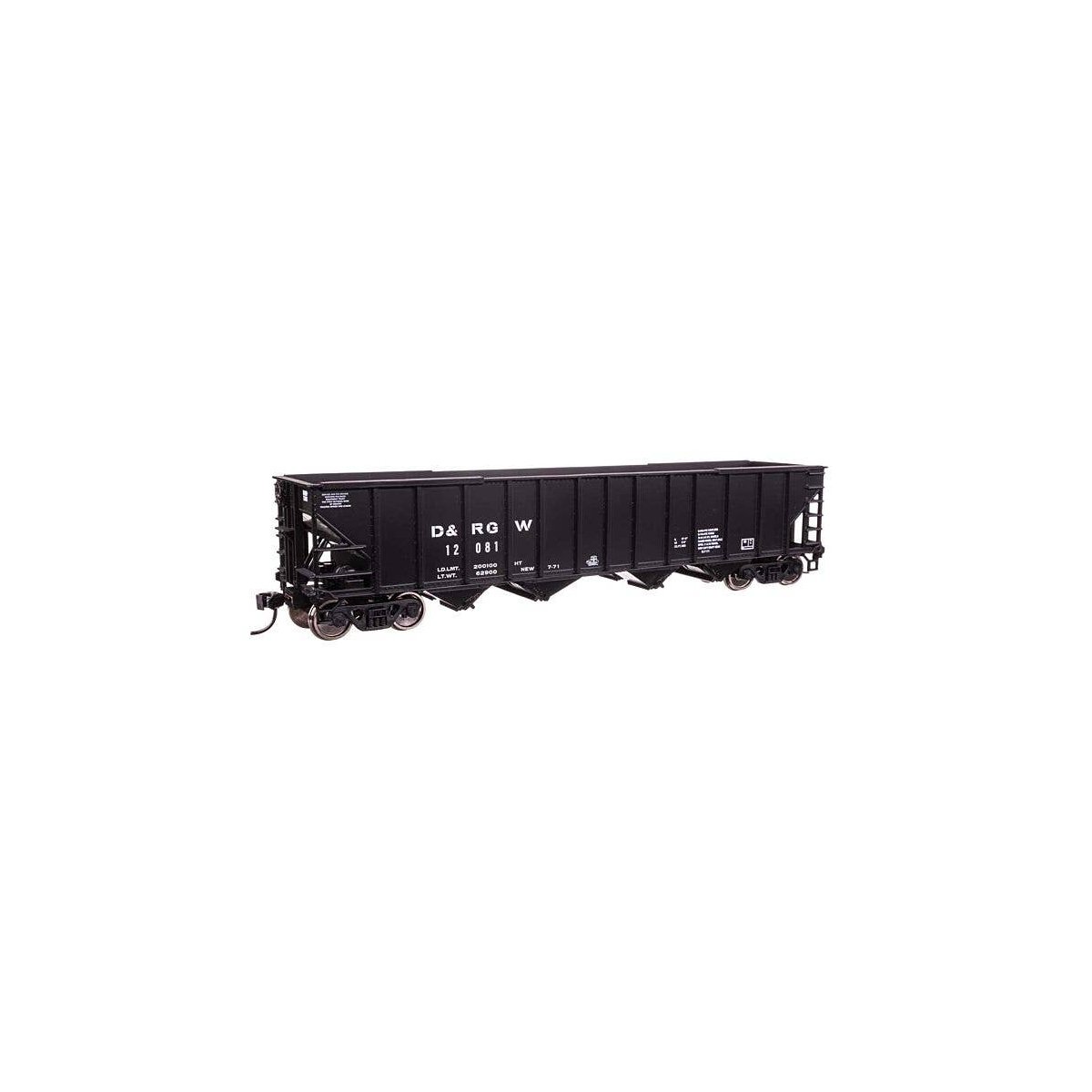 50′ 100-Ton 4-Bay Hopper - Ready to Run -- Denver & Rio Grande Western(TM) 12081, HO, WalthersMainline 57814