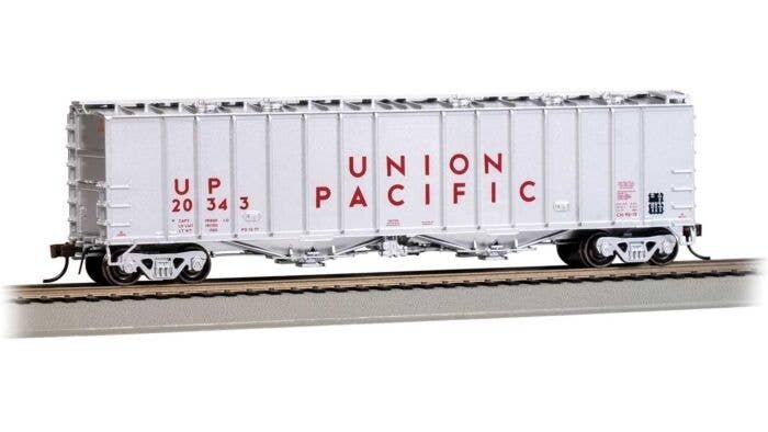 GATX 4180 Airslide Covered Hopper - Ready to Run -- Union Pacific 20343 (silver, red), HO, Bachmann Industries 70619