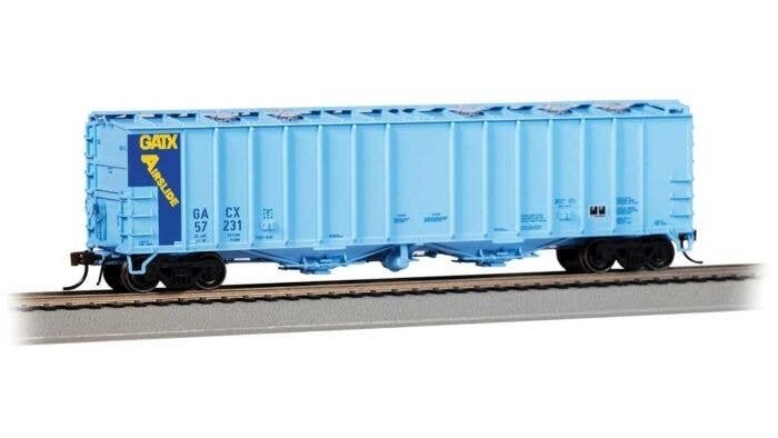 GATX 4180 Airslide Covered Hopper - Ready to Run -- GATX 57231 (2-Tone Blue, yellow), HO, Bachmann Industries 70622