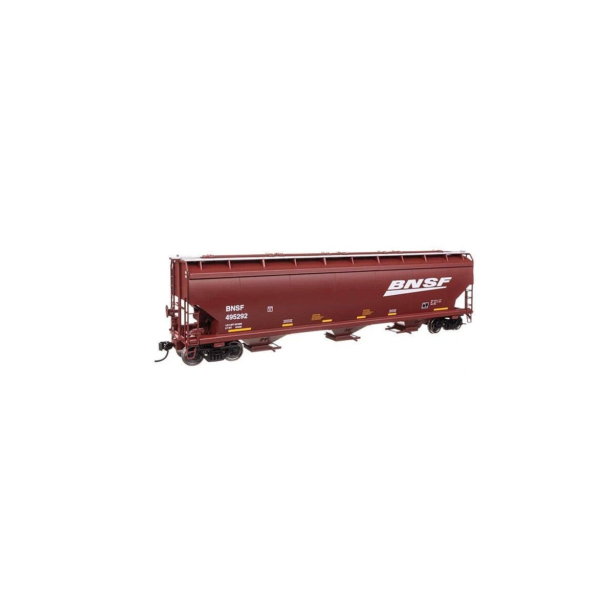 60′ NSC 5150 3-Bay Covered Hopper - Ready to Run -- BNSF Railway 495292, HO, WalthersMainline 7741