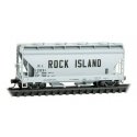 ACF 39′ 2-Bay Center-Flow Covered Hopper - Round Hatches - Ready to Run -- Rock Island 12031 , N, Micro Trains Line 9200630