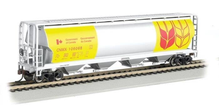 Canadian Cylindrical 4-Bay Grain Hopper - Ready to Run - Silver Series(R) -- Government of C, HO, Bachmann Industries 19136