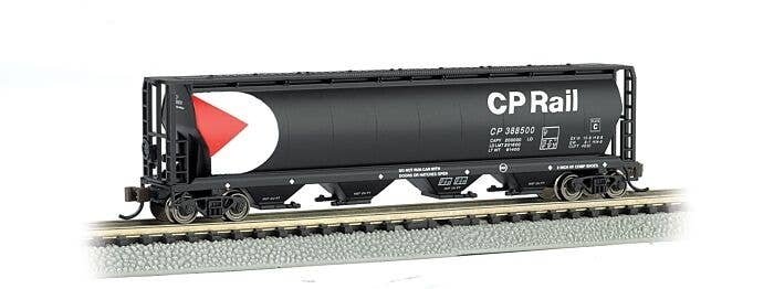 Canadian Cylindrical 4-Bay Grain Hopper - Ready to Run - Silver Series(R) -- Canadian Pacific, N, Bachmann Industries 19177
