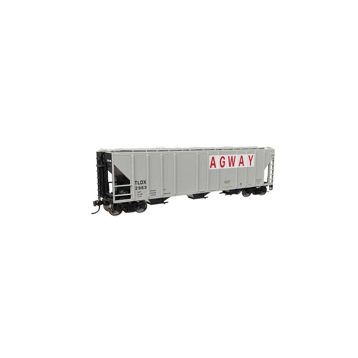 50′ Pullman-Standard PS2-CD 4427 3-Bay Covered Hopper - Ready to Run -- Agway TLDX 2963, HO, WalthersMainline 49418