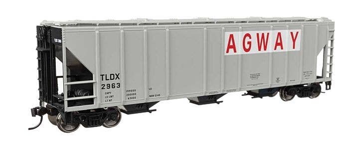 50′ Pullman-Standard PS2-CD 4427 3-Bay Covered Hopper - Ready to Run -- Agway TLDX 2963, HO, WalthersMainline 49418