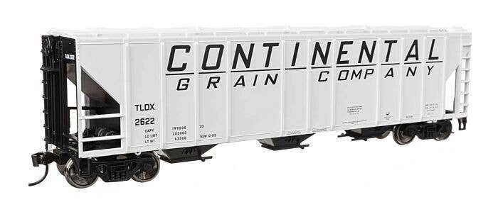50′ Pullman-Standard PS2-CD 4427 3-Bay Covered Hopper - Ready to Run -- Continental Grain Co TL, HO, WalthersMainline 49426