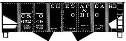 USRA 55-Ton 2-Bay Open Hopper - Kit -- Chesapeake & Ohio 65249 (Class H5-25, black), HO, Accurail Inc 81861