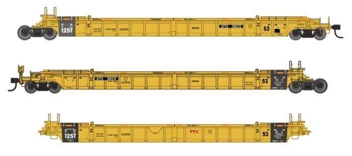 NSC Articulated 3-Unit 53′ Well Car - Ready-to-Run -- TTX 785570, HO, WalthersMainline 55826