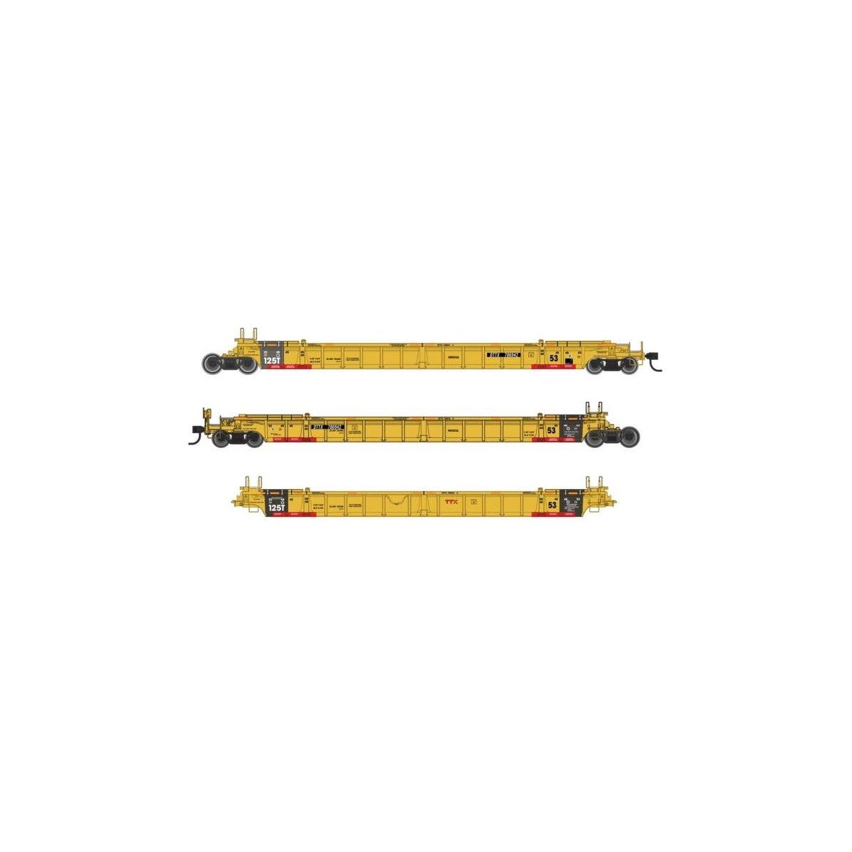 NSC Articulated 3-Unit 53′ Well Car - Ready-to-Run -- TTX 786942, HO, WalthersMainline 55829