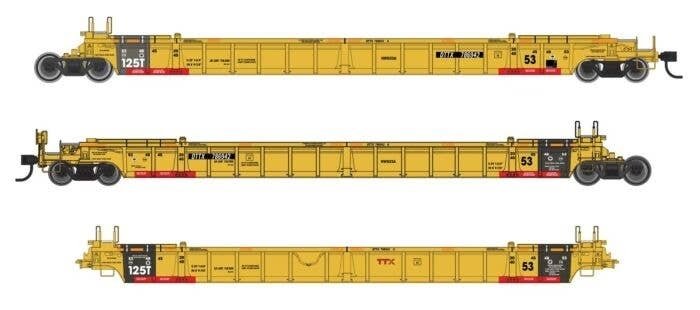 NSC Articulated 3-Unit 53′ Well Car - Ready-to-Run -- TTX 786942, HO, WalthersMainline 55829