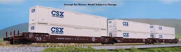 Gunderson MAXI-IV 3-Unit Well Car with 6 53′ Containers - Ready to Run -- BNSF Railway 253806 (Box, N, Kato USA Inc 1066186