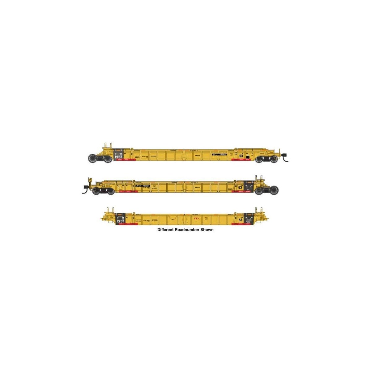 NSC Articulated 3-Unit 53′ Well Car - Ready-to-Run -- TTX 787329, HO, WalthersMainline 55831