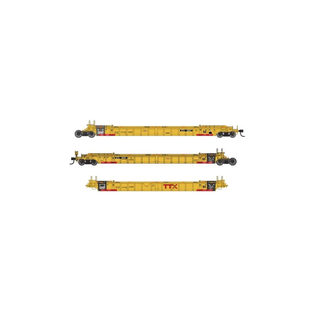 NSC Articulated 3-Unit 53′ Well Car - Ready-to-Run -- TTX 786947, HO, WalthersMainline 55832