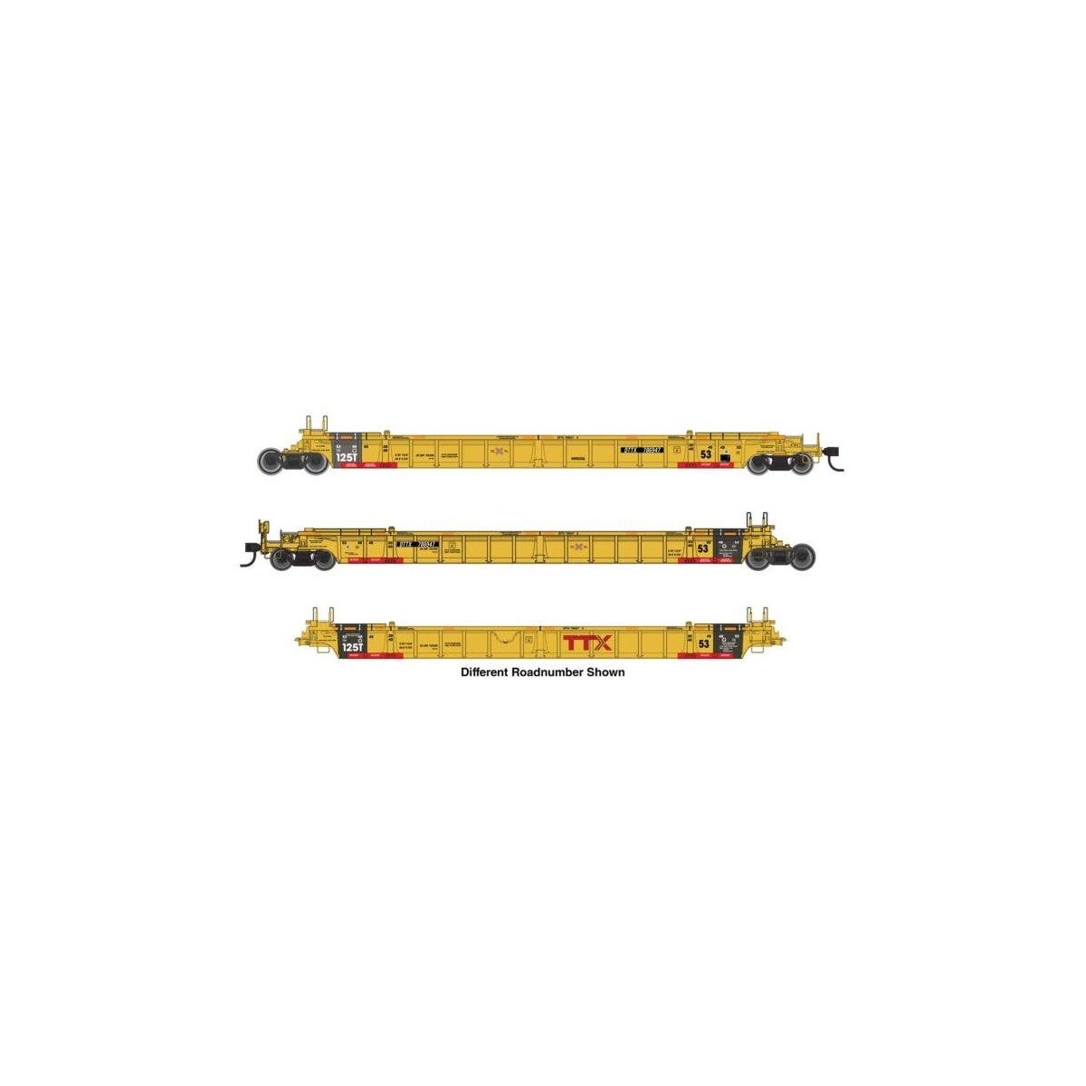 NSC Articulated 3-Unit 53′ Well Car - Ready-to-Run -- TTX 787332, HO, WalthersMainline 55834