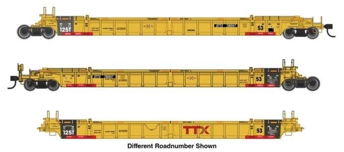 NSC Articulated 3-Unit 53′ Well Car - Ready-to-Run -- TTX 787332, HO, WalthersMainline 55834
