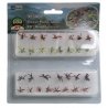 Flower Plants -- 3/8′ 1cm Tall (red, pink, yellow, purple) pkg(30), HO, JTT Miniature Tree 95548