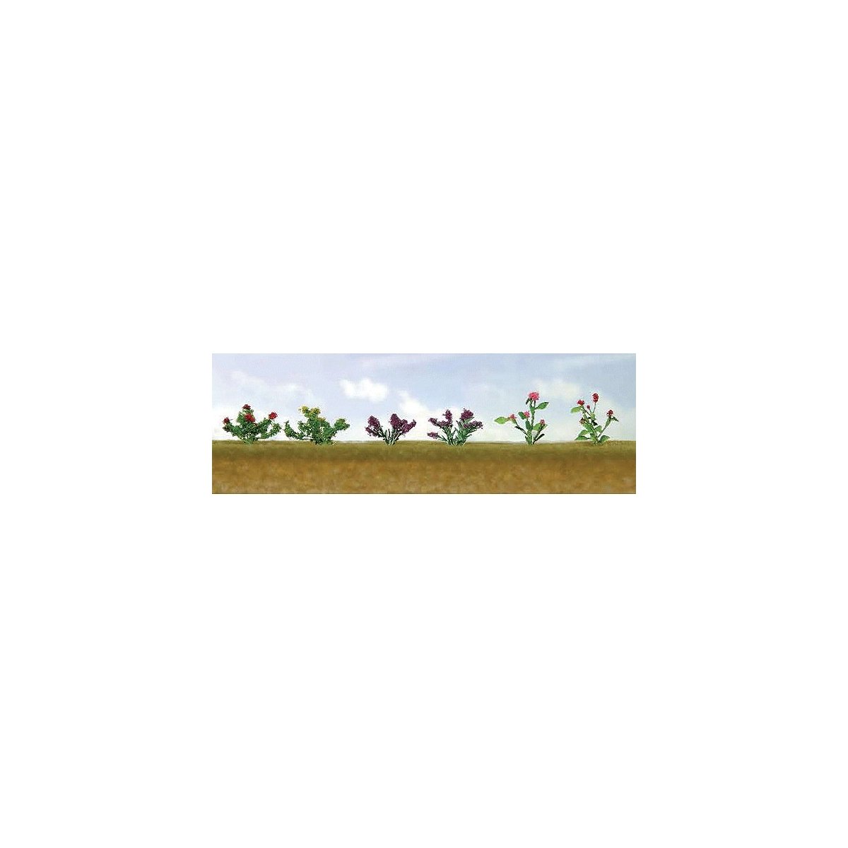 Assorted Flower Plants -- Set 1 pkg(12), HO, JTT Miniature Tree 95557